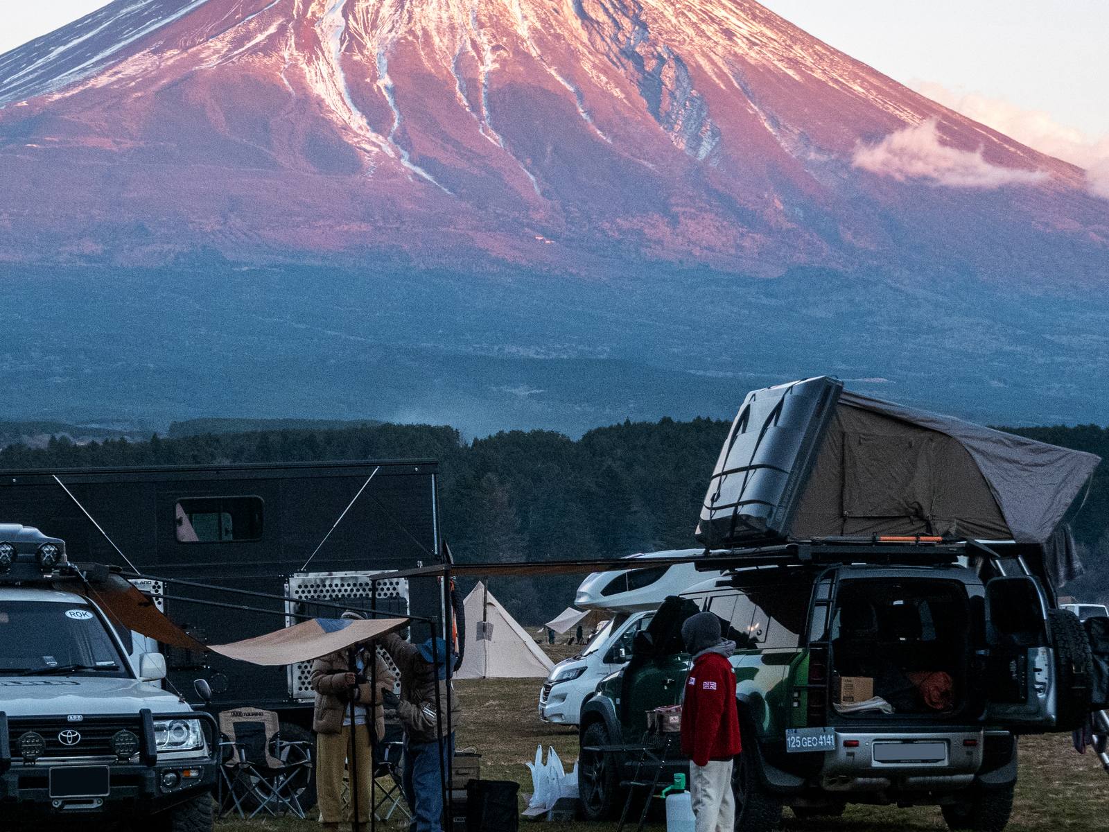 RWTC field basecamp with Fuji backdrop